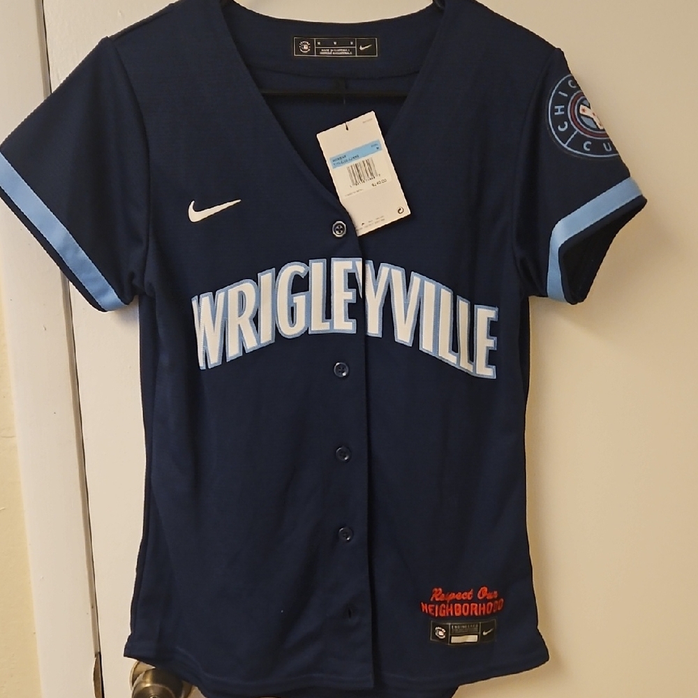 Nike Navy and Light Blue Wrigleyville Jersey